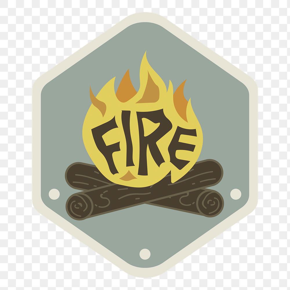 Png Bonfire Badge Camping element, transparent background