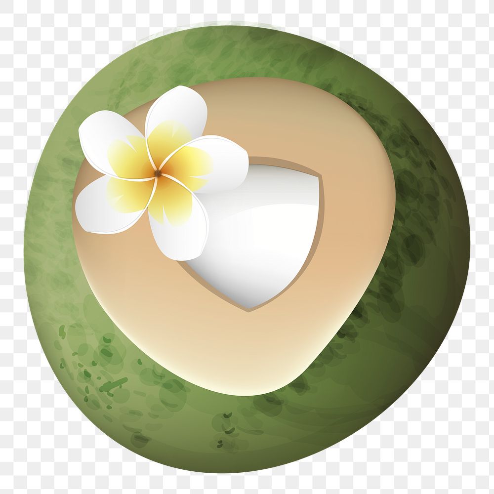 Png Cut Open Coconut element, transparent background