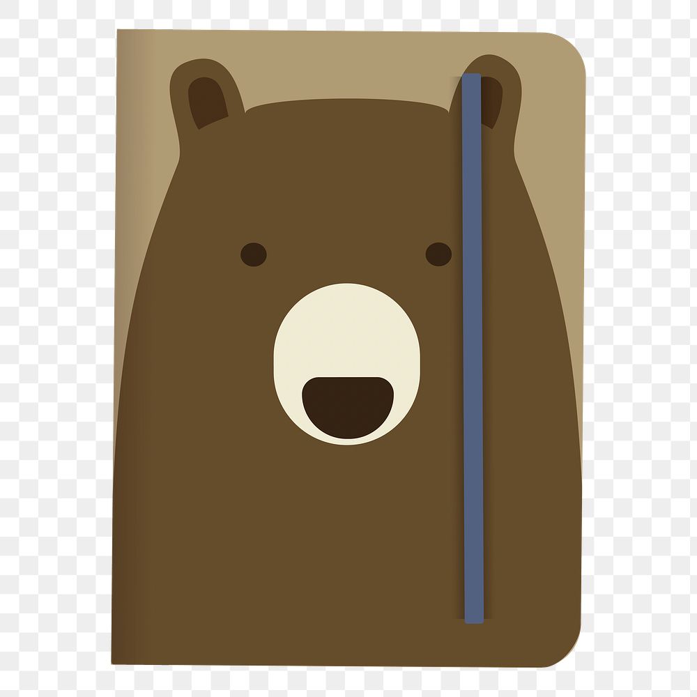Png Bear Notebook element, transparent background
