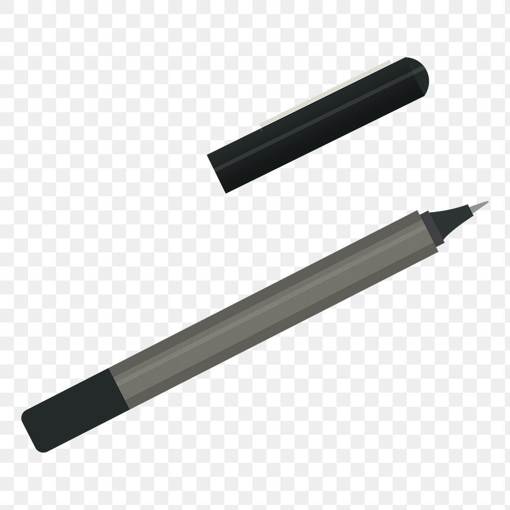 Png Pen marker stationery element, transparent background