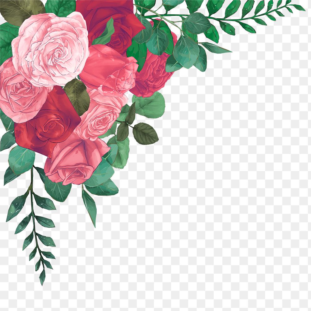 Png pink rose decorative element, transparent background