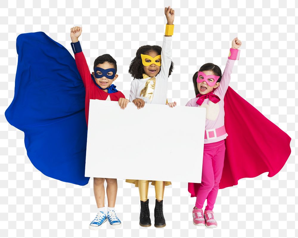 Little superhero png element, transparent background