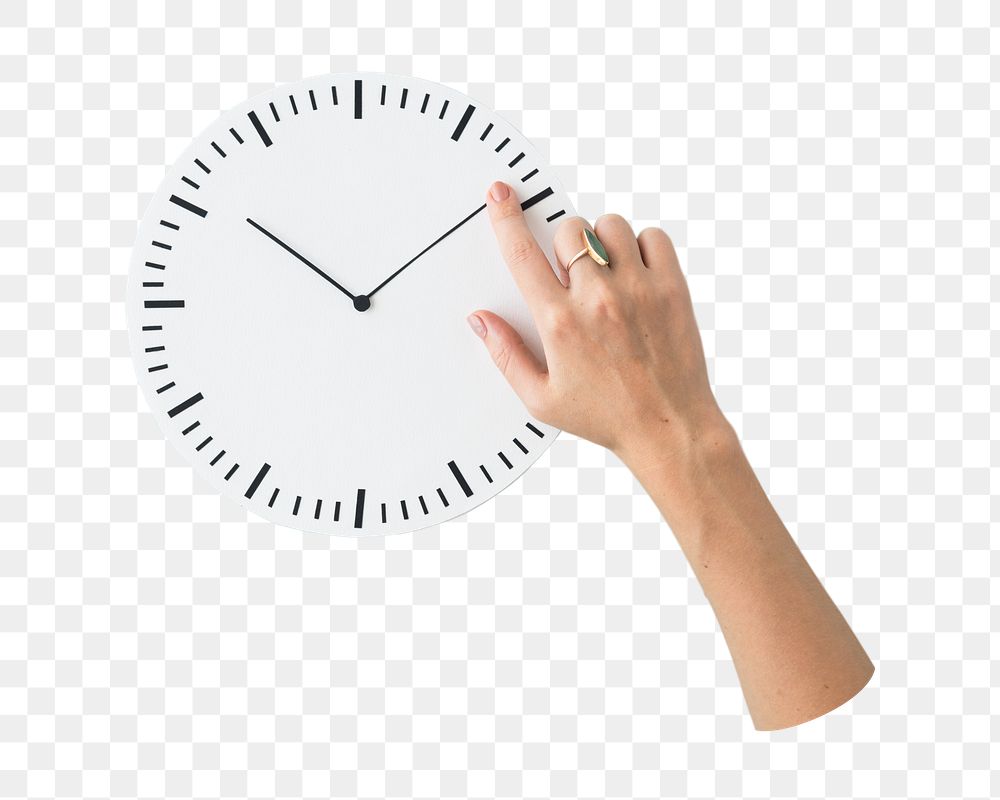 Hand holding png clock transparent background