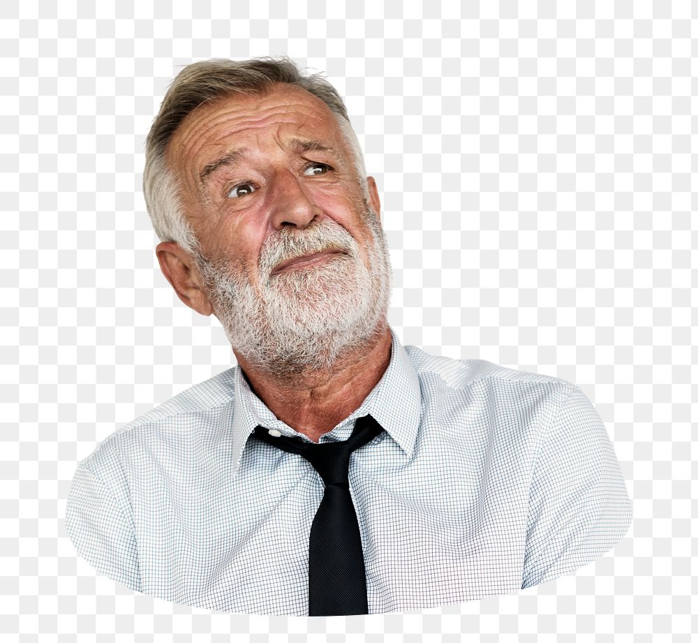 Senior businessman png element, transparent background