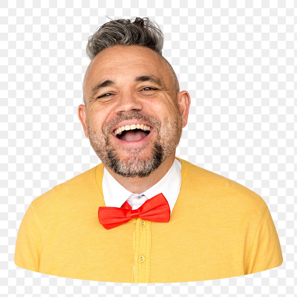 Happy man png element, transparent background