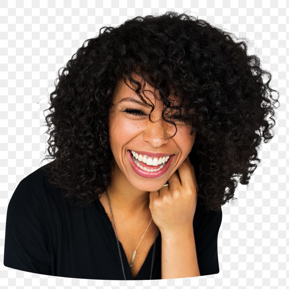Happy young woman png element, transparent background