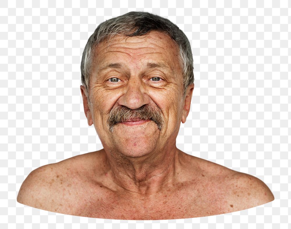 Senior man png element, transparent background