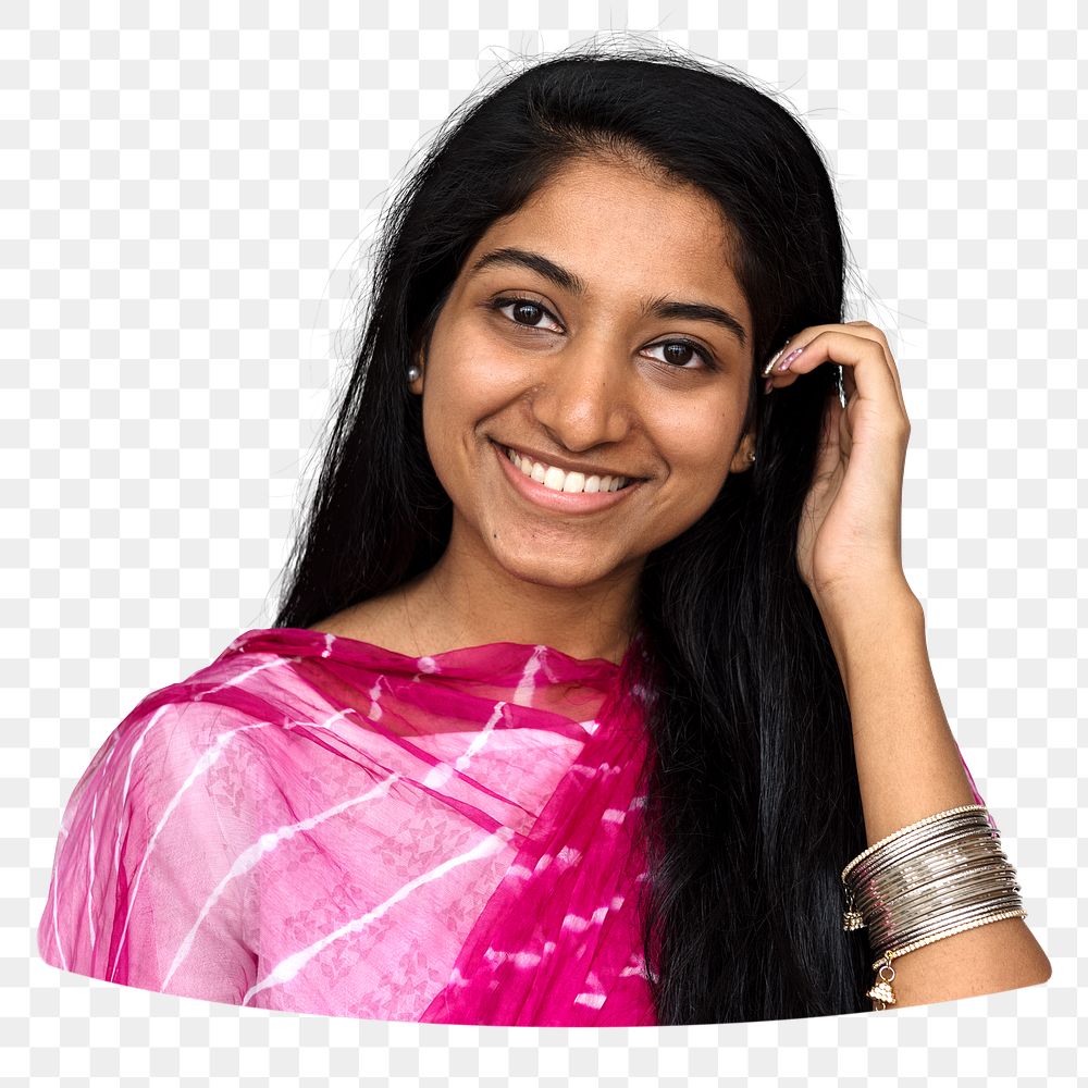 Indian woman png element, transparent background