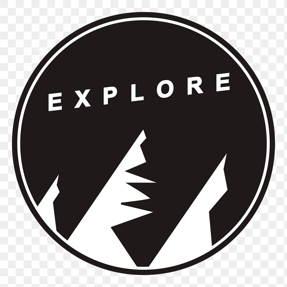 Png simple explore badge, transparent background