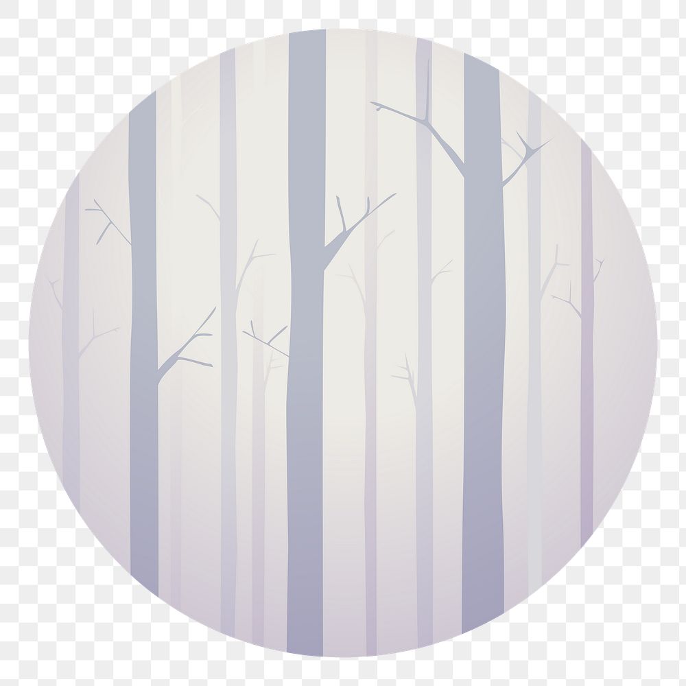  Png foggy woods round badge, transparent background