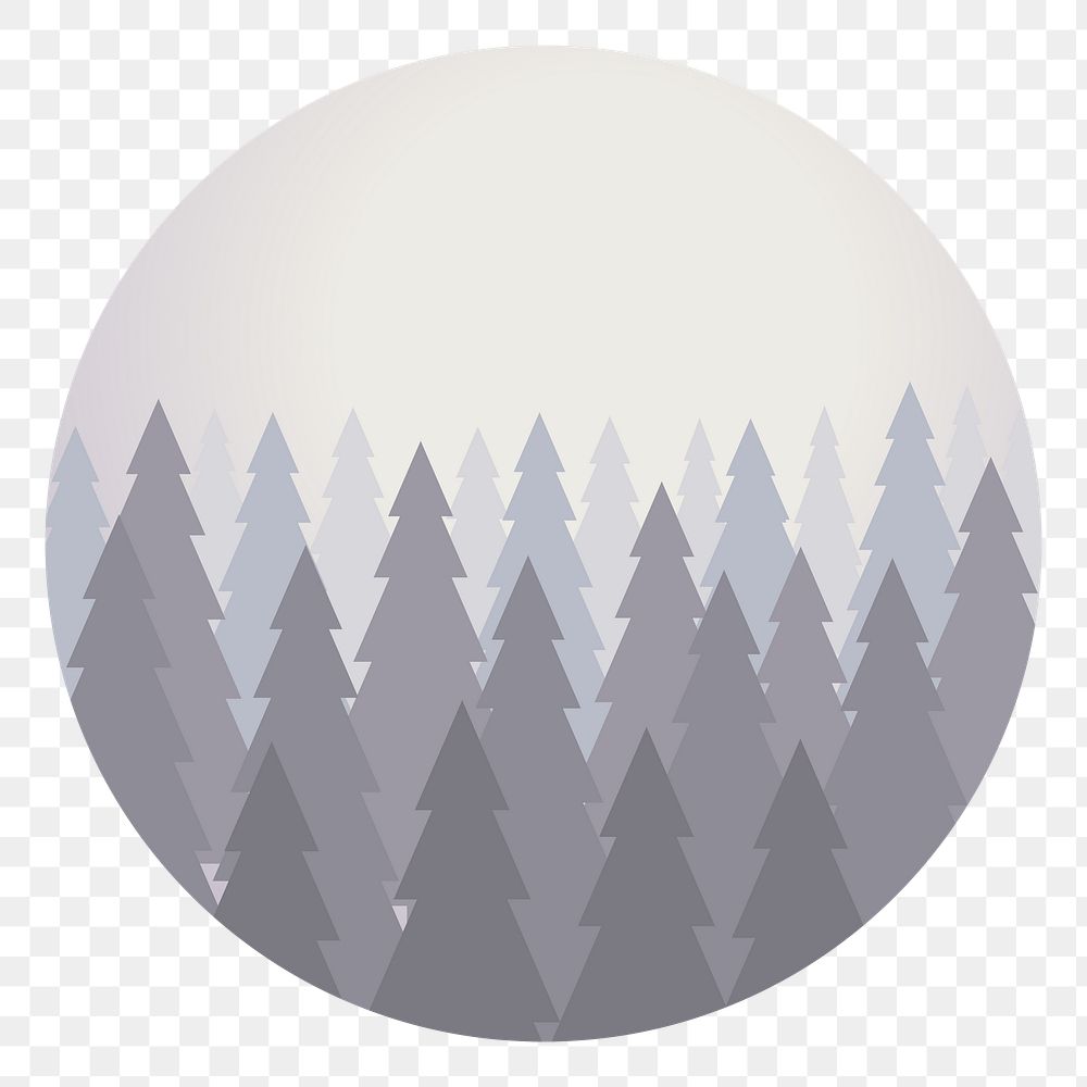  Png forest round badge, transparent background