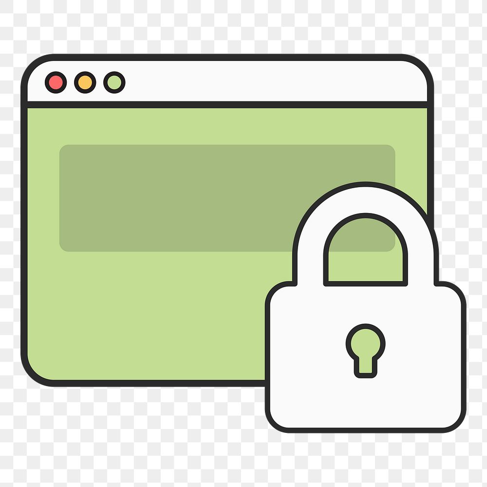 Website security  png, transparent background