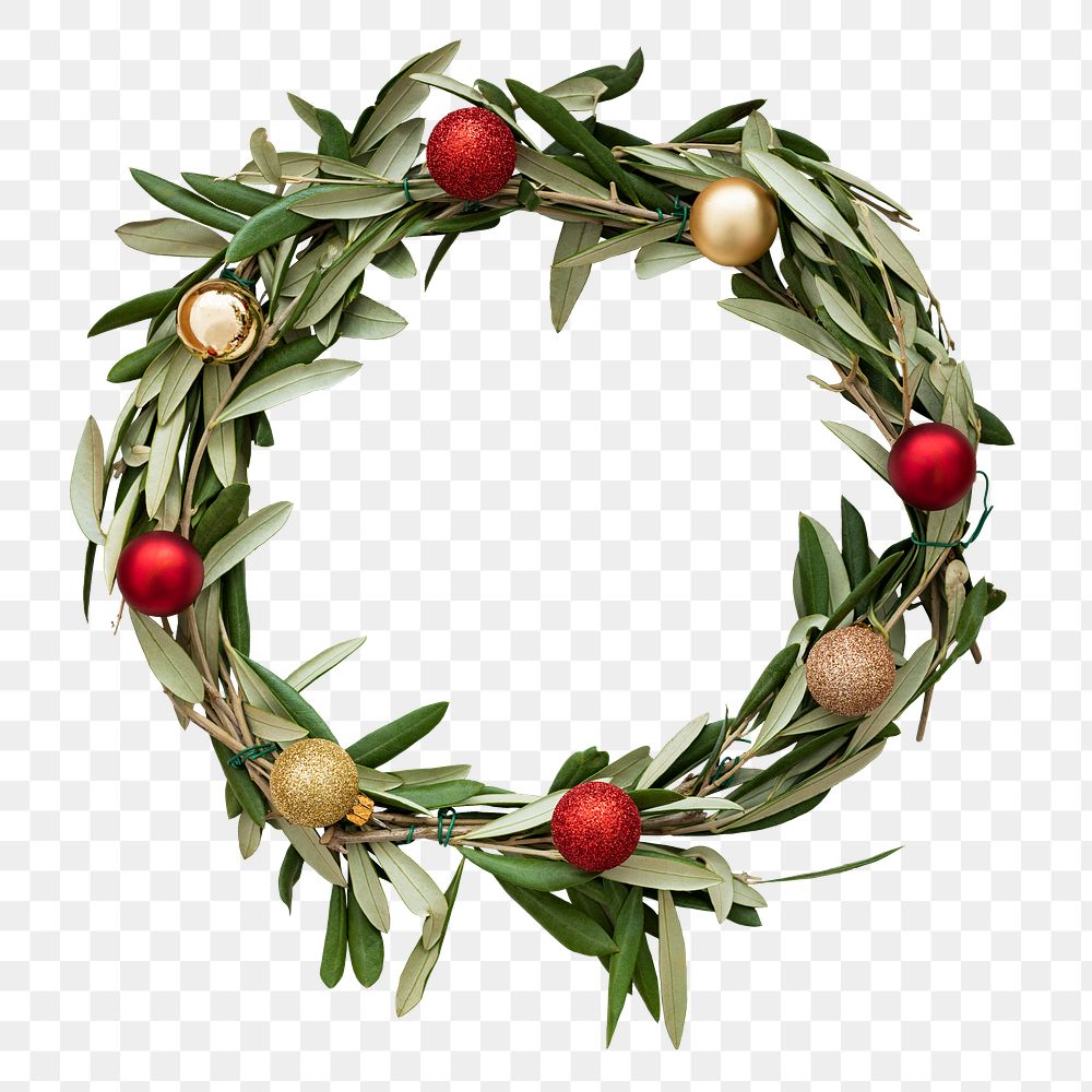 PNG Christmas wreath decoration transparent background