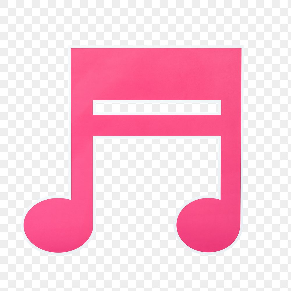 PNG Pink music note icon sticker transparent background