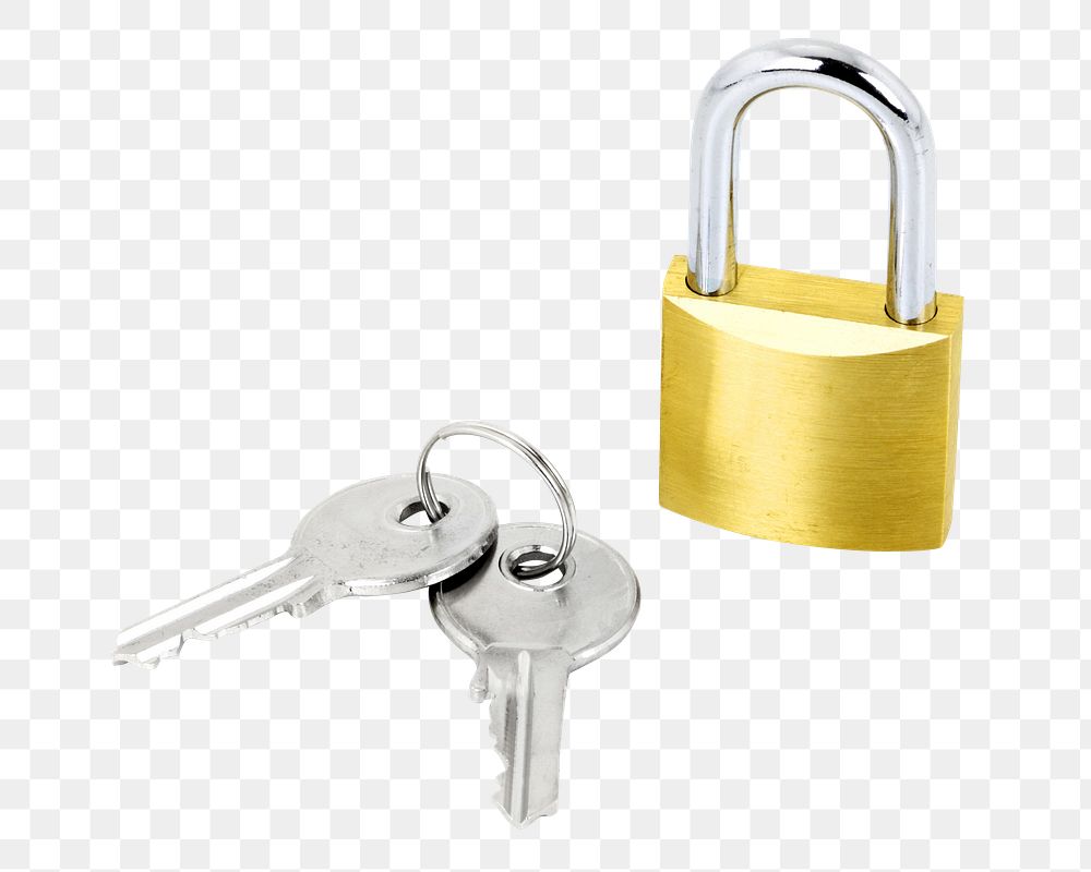 Png lock and key, isolated image, transparent background