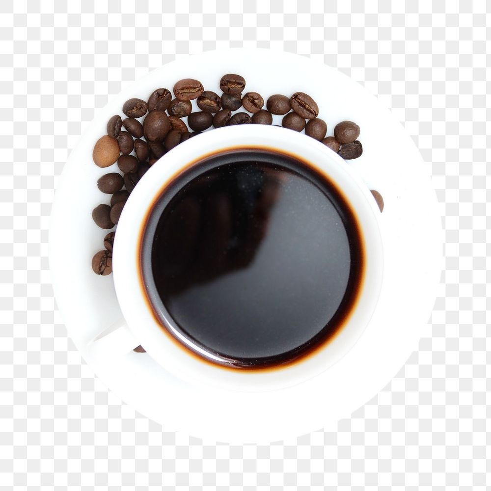 PNG black coffee, collage element, transparent background