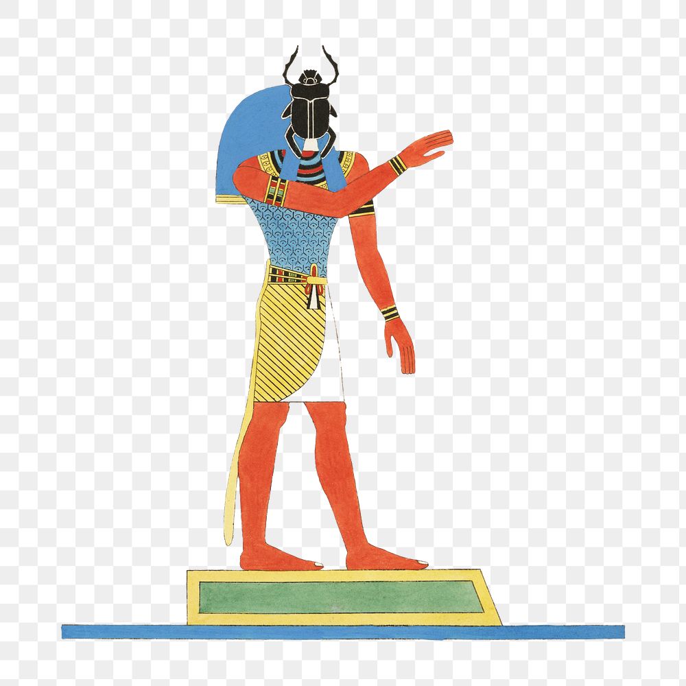 Egypt god png vintage illustration, transparent background