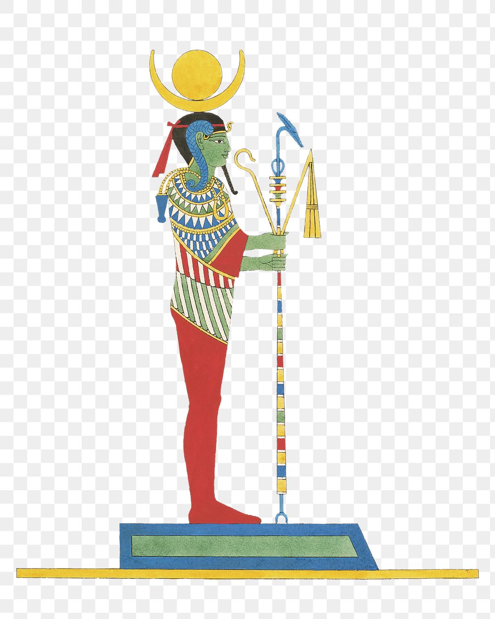 PNG Egyptian god Khonsu vintage illustration, transparent background. Remixed by rawpixel. 