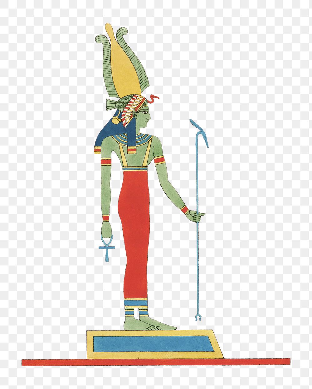 PNG Egyptian god Wadjet vintage illustration, transparent background. Remixed by rawpixel. 