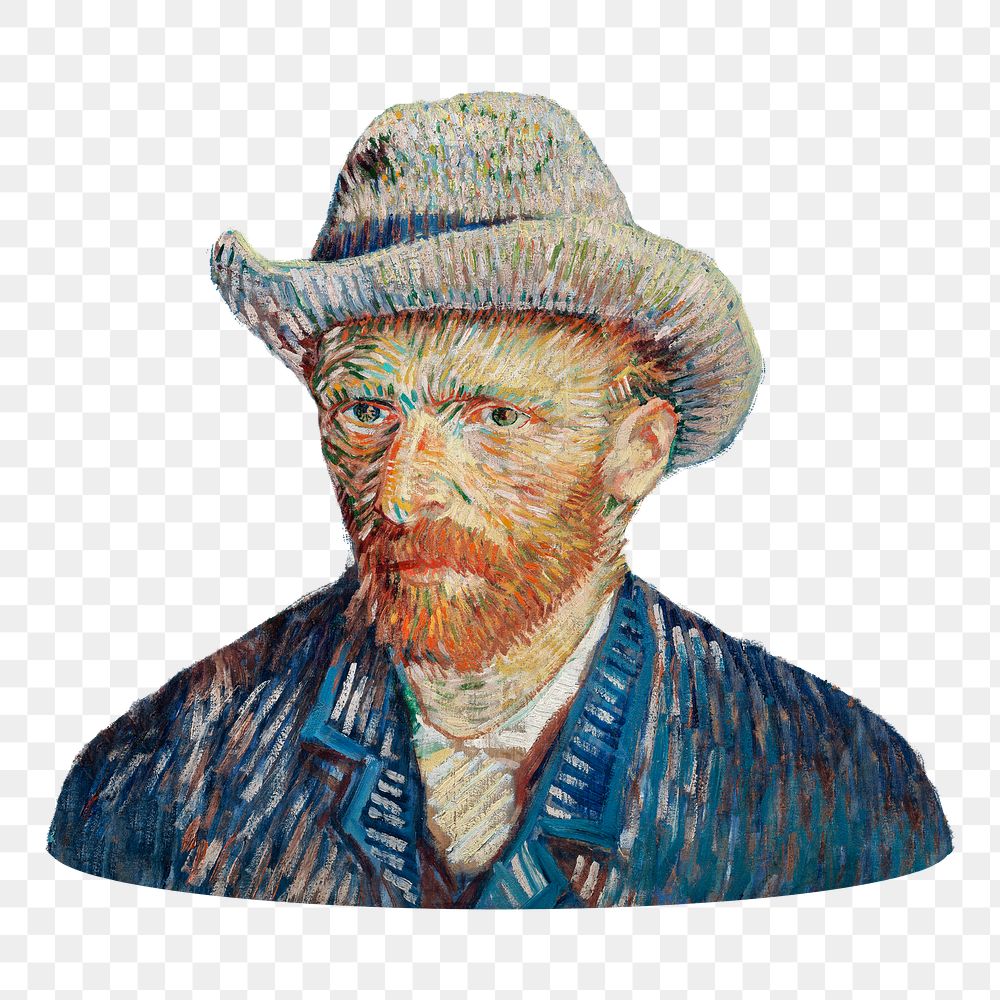 Png Vincent van Gogh's Self-Portrait, vintage illustration, transparent background. Remixed by rawpixel.