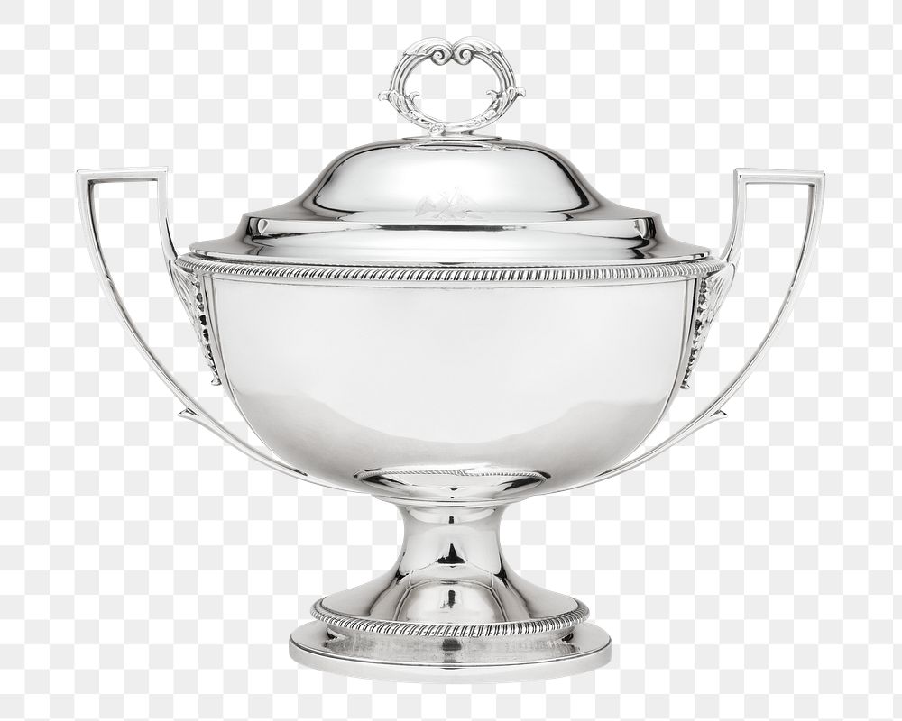 Soup tureen png, vintage object by William Stroude on transparent background. Remixed by rawpixel.