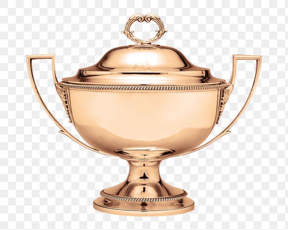 Soup tureen png, vintage object by William Stroude on transparent background. Remixed by rawpixel.