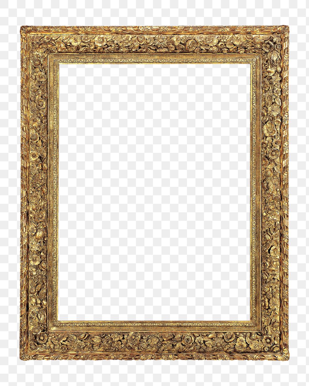 Gold ornate frame png, transparent background. Remixed by rawpixel.