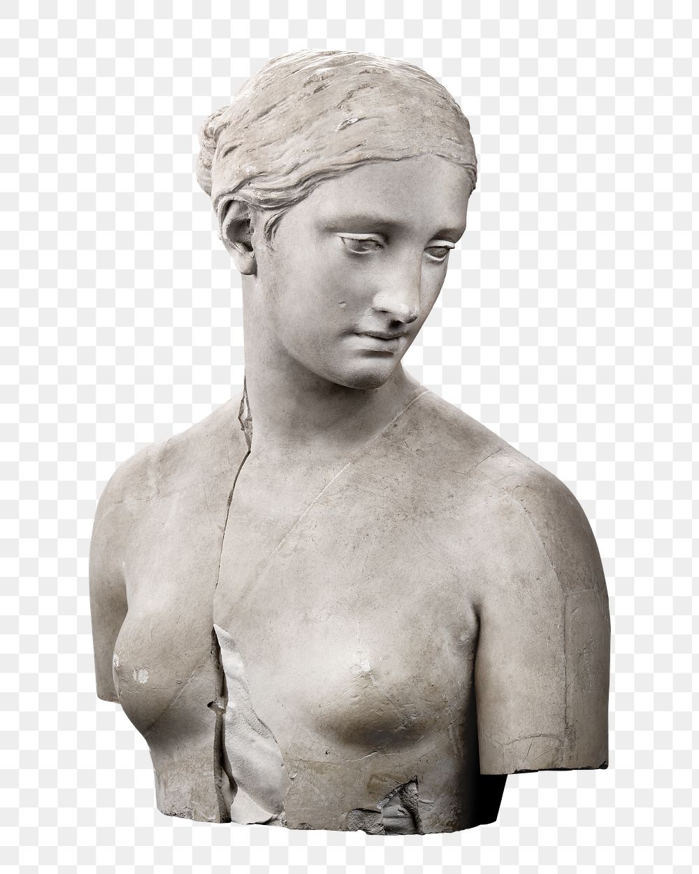 Greek Slave png sculpture by Hiram Powers, transparent background. Remixed by rawpixel.