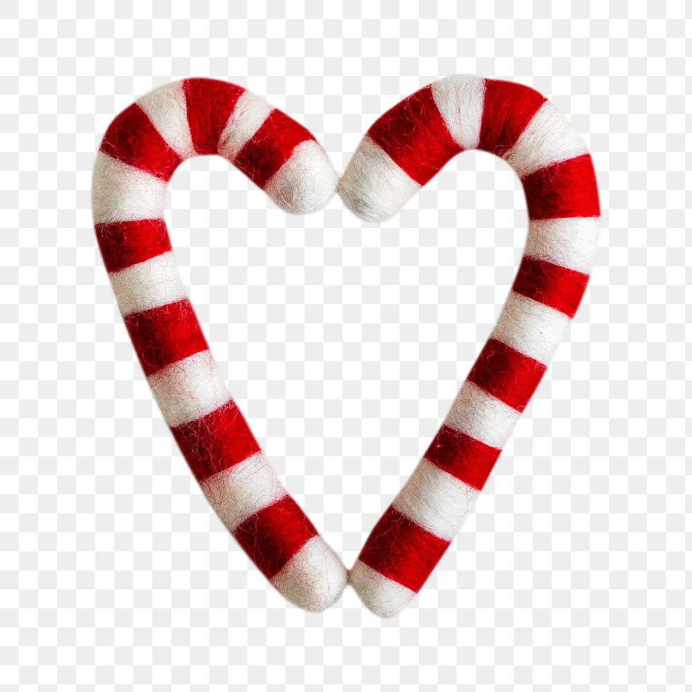 PNG Heart shape candy cane transparent background