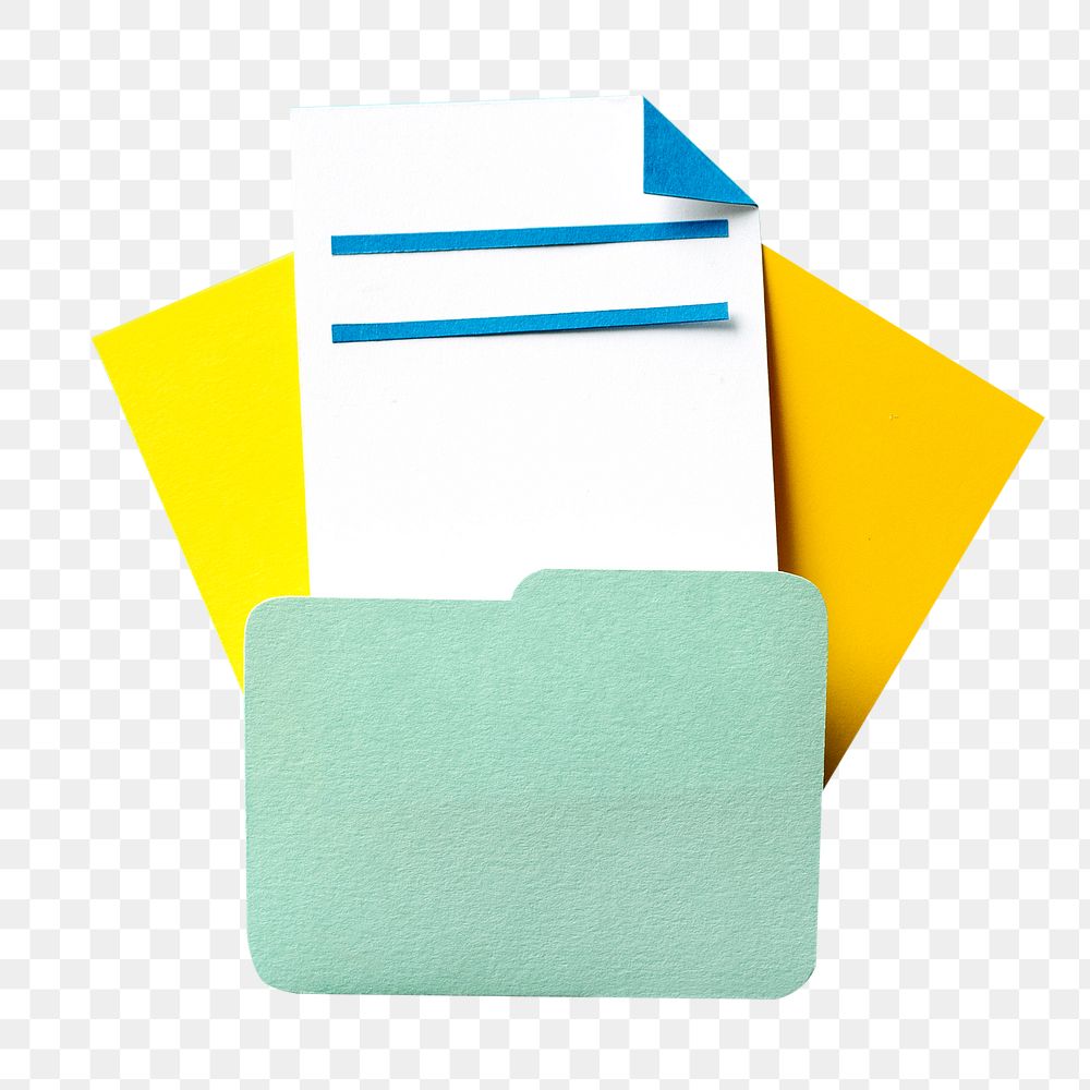 PNG Paper craft art of document folder, collage element, transparent background
