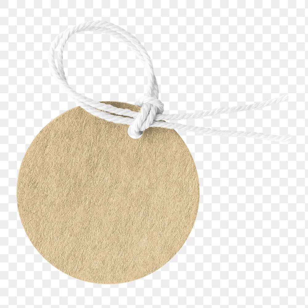 Round clothing tag png element, transparent background