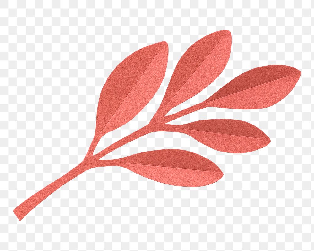 Red leaf png sticker, transparent background