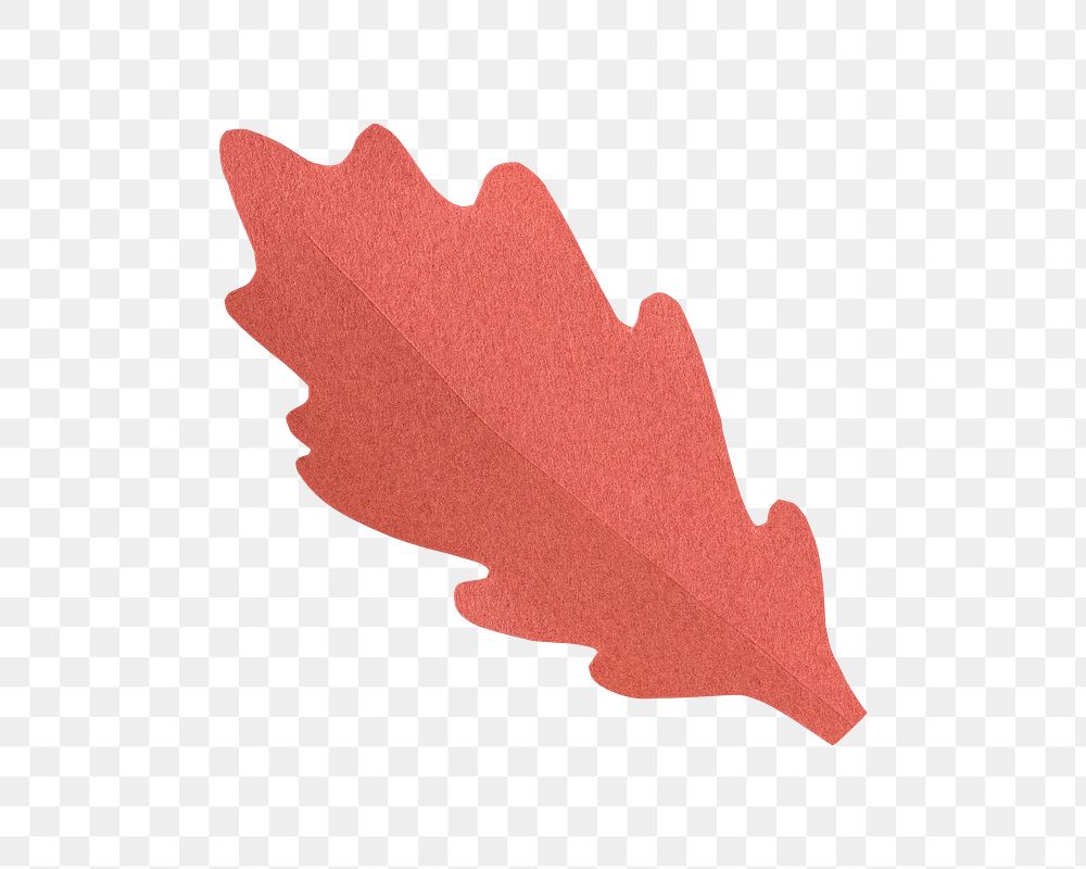 Red leaf png sticker, transparent background
