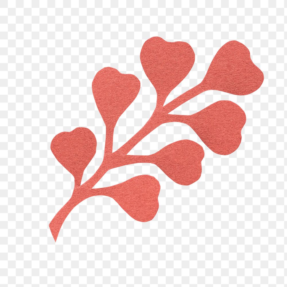 Red leaf png sticker, transparent background