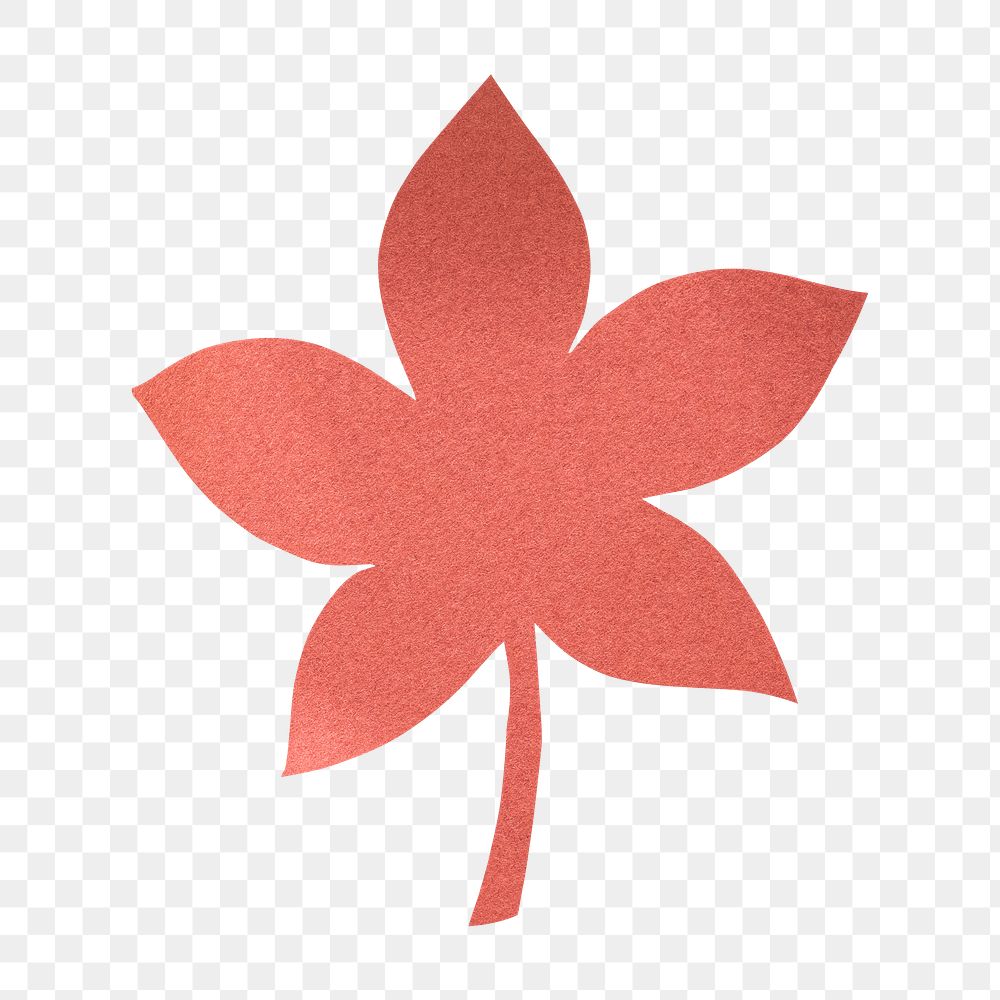 Red leaf png sticker, transparent background