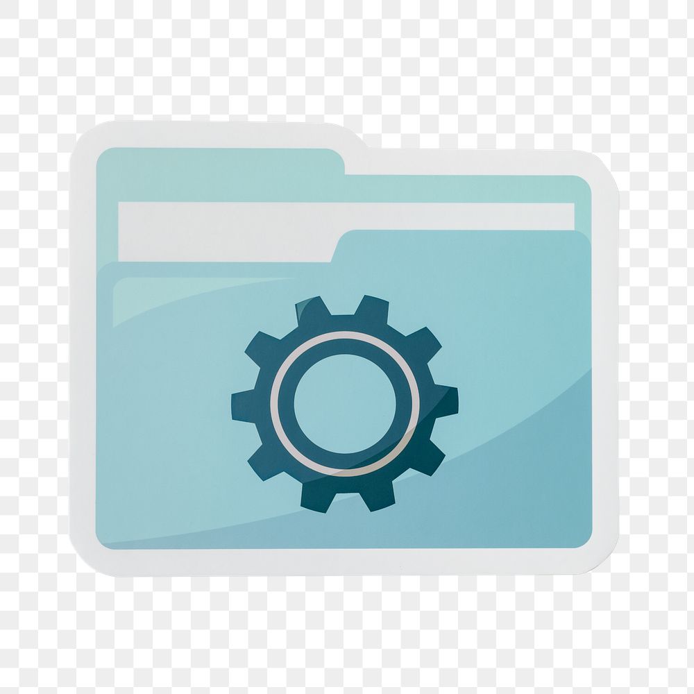 PNG  settings folder icon sticker transparent background