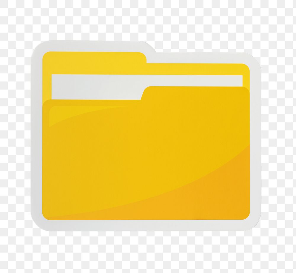 PNG yellow folder icon sticker transparent background