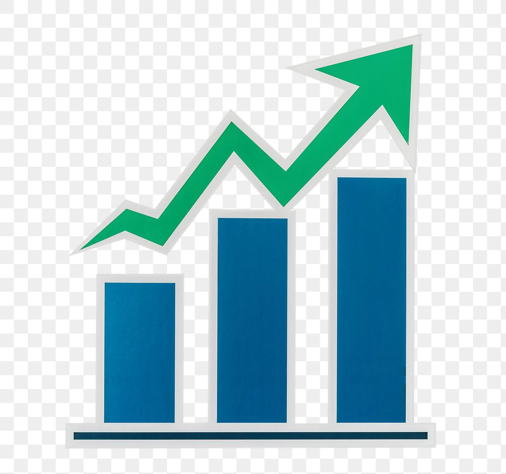 PNG Business growth bar chart icon sticker transparent background