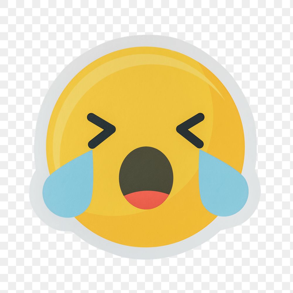 PNG Sad crying face emoticon sticker transparent background