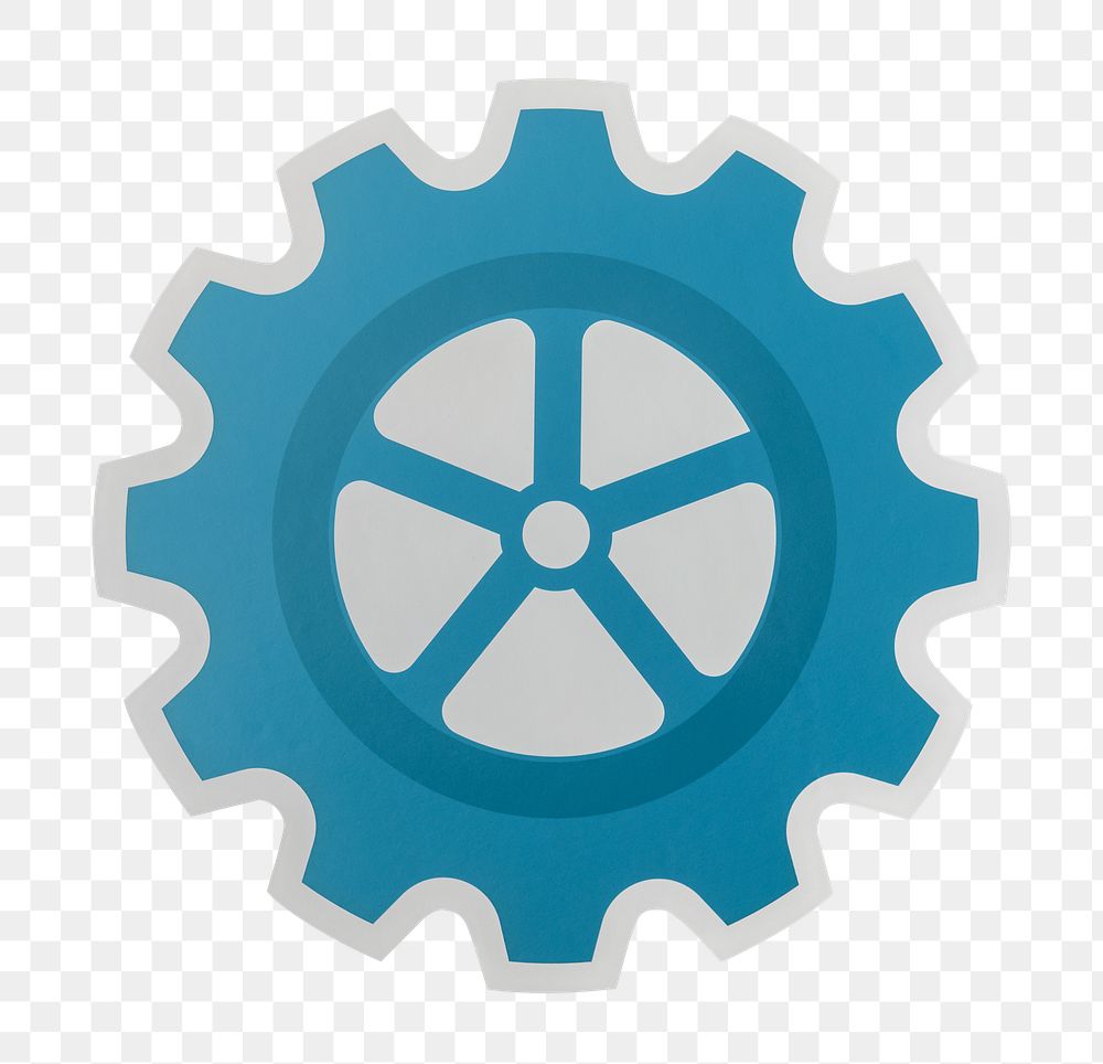 PNG cog wheel icon sticker transparent background