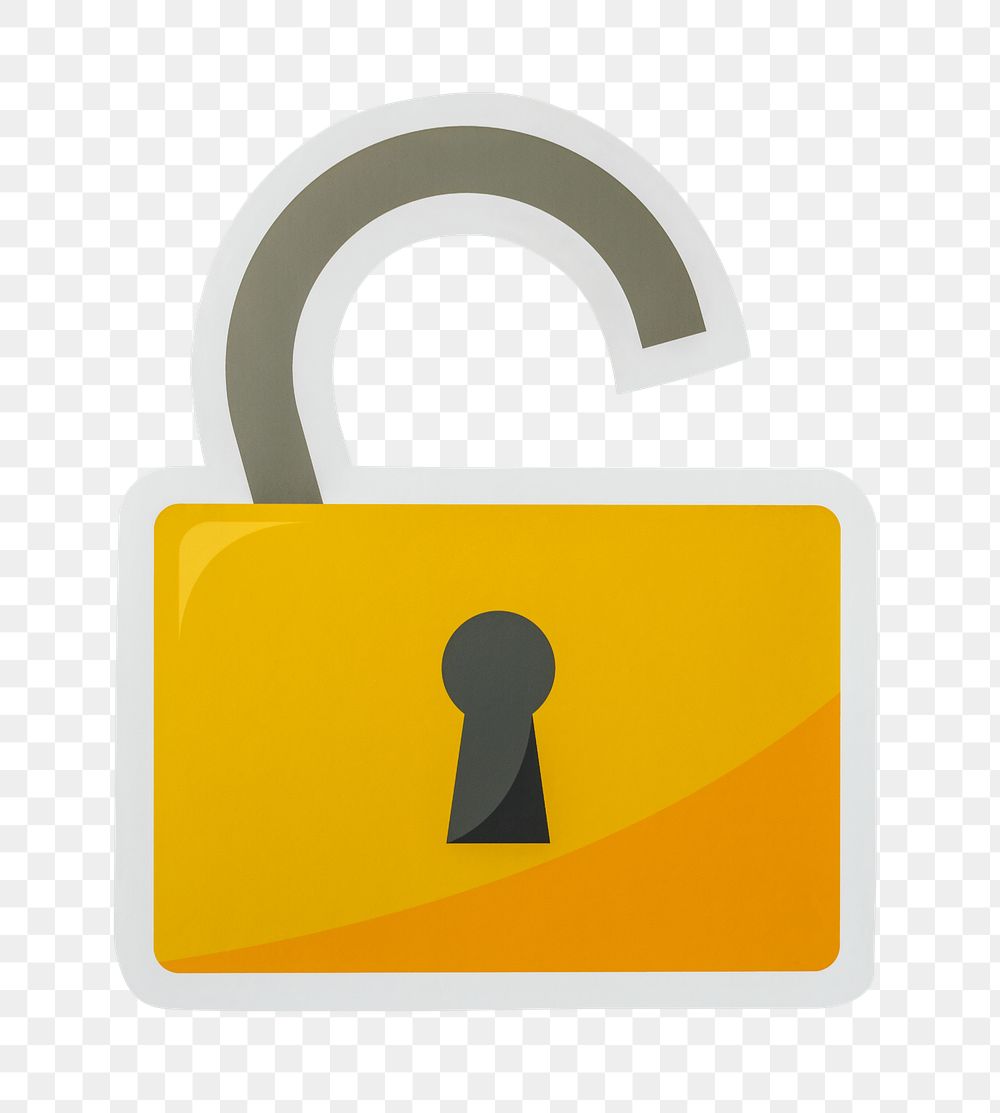 PNG  unlock icon  sticker transparent background