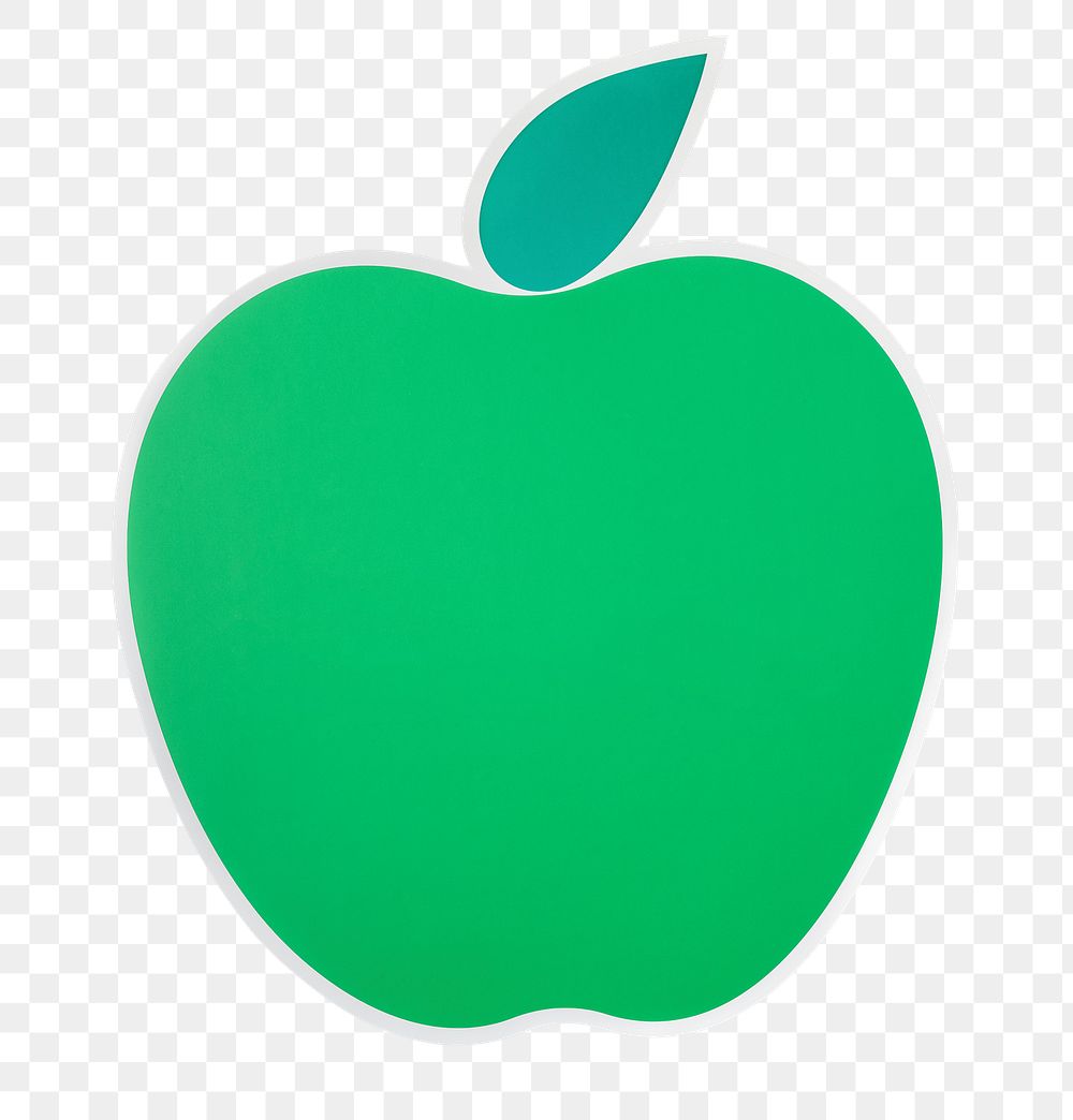 PNG green apple icon sticker transparent background