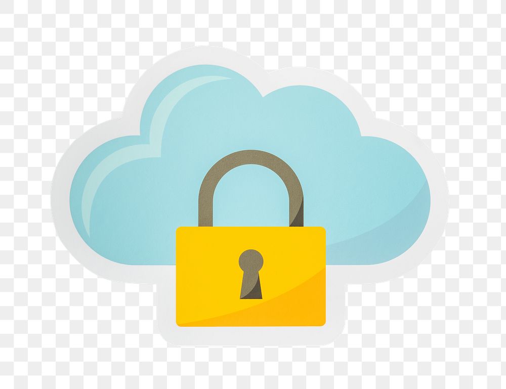 PNG Cloud security icon sticker transparent background