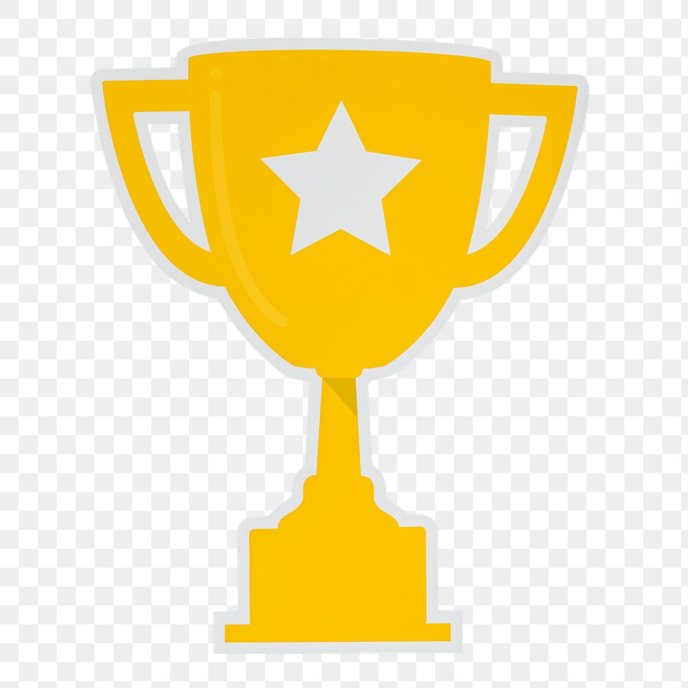 PNG trophy with star icon sticker transparent background