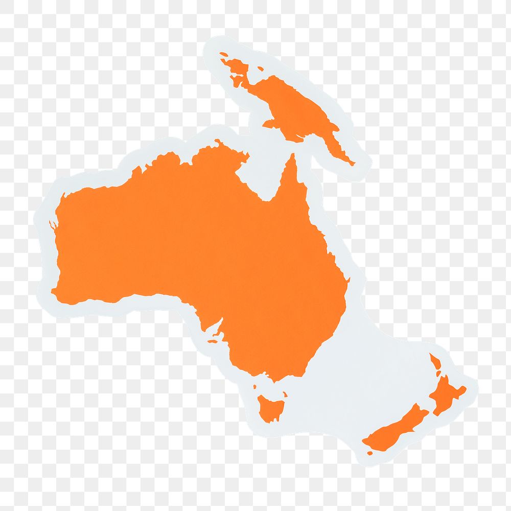 PNG  Australia and Oceania map sticker transparent background