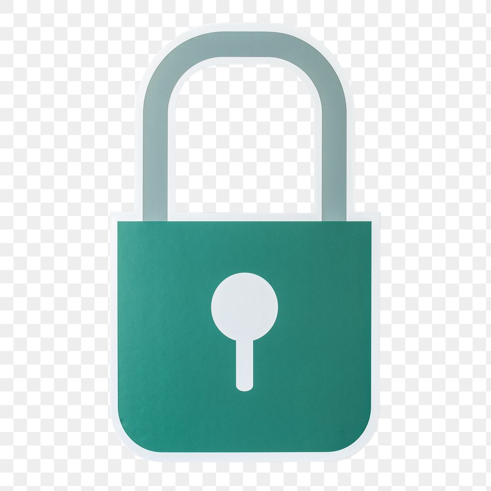 PNG  safety lock icon  sticker transparent background