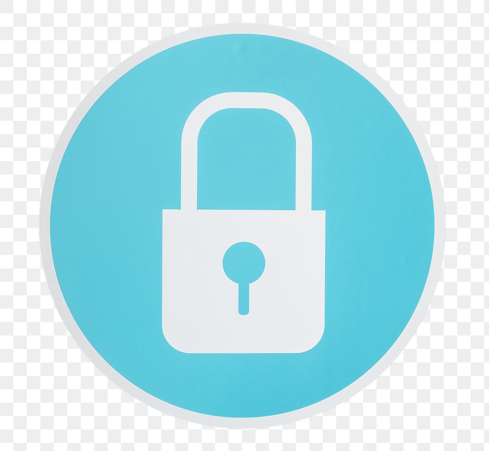 PNG security lock icon sticker transparent background