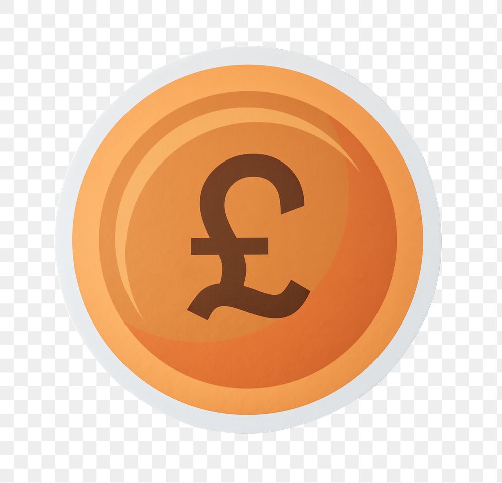 PNG Pound sterling coin icon sticker transparent background