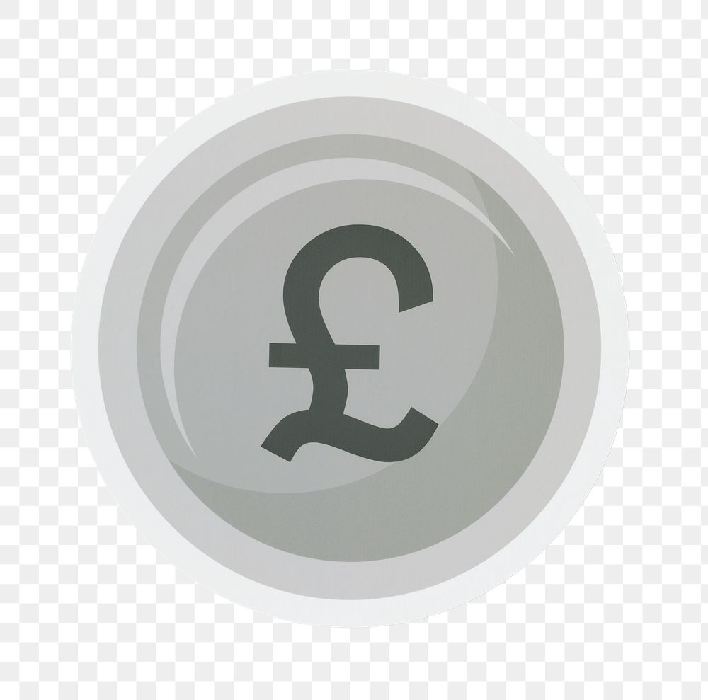 PNG Pound sterling coin icon sticker transparent background