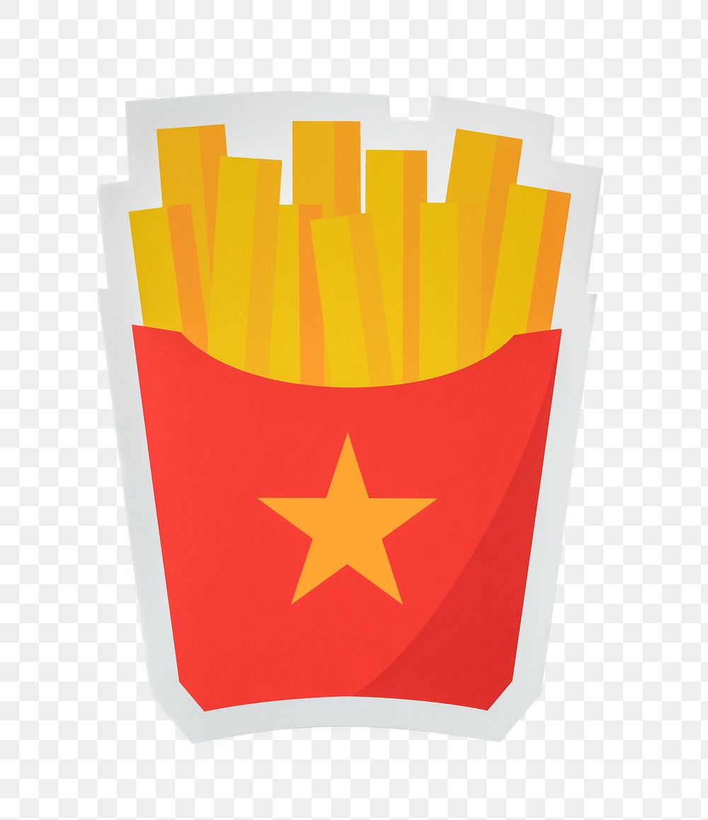 PNG French fries junk food  sticker transparent background